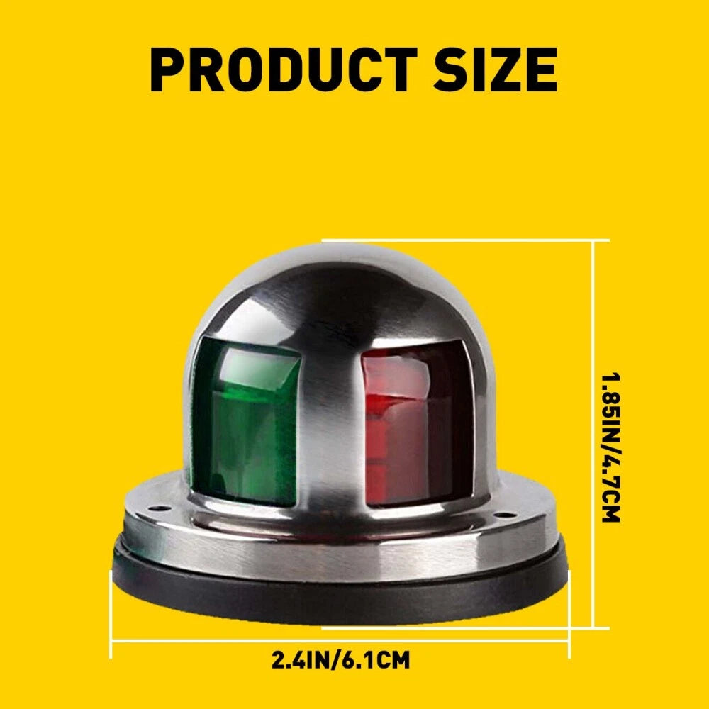 2X LED Boat Navigation Lights Red & Green for Marine Bow Light