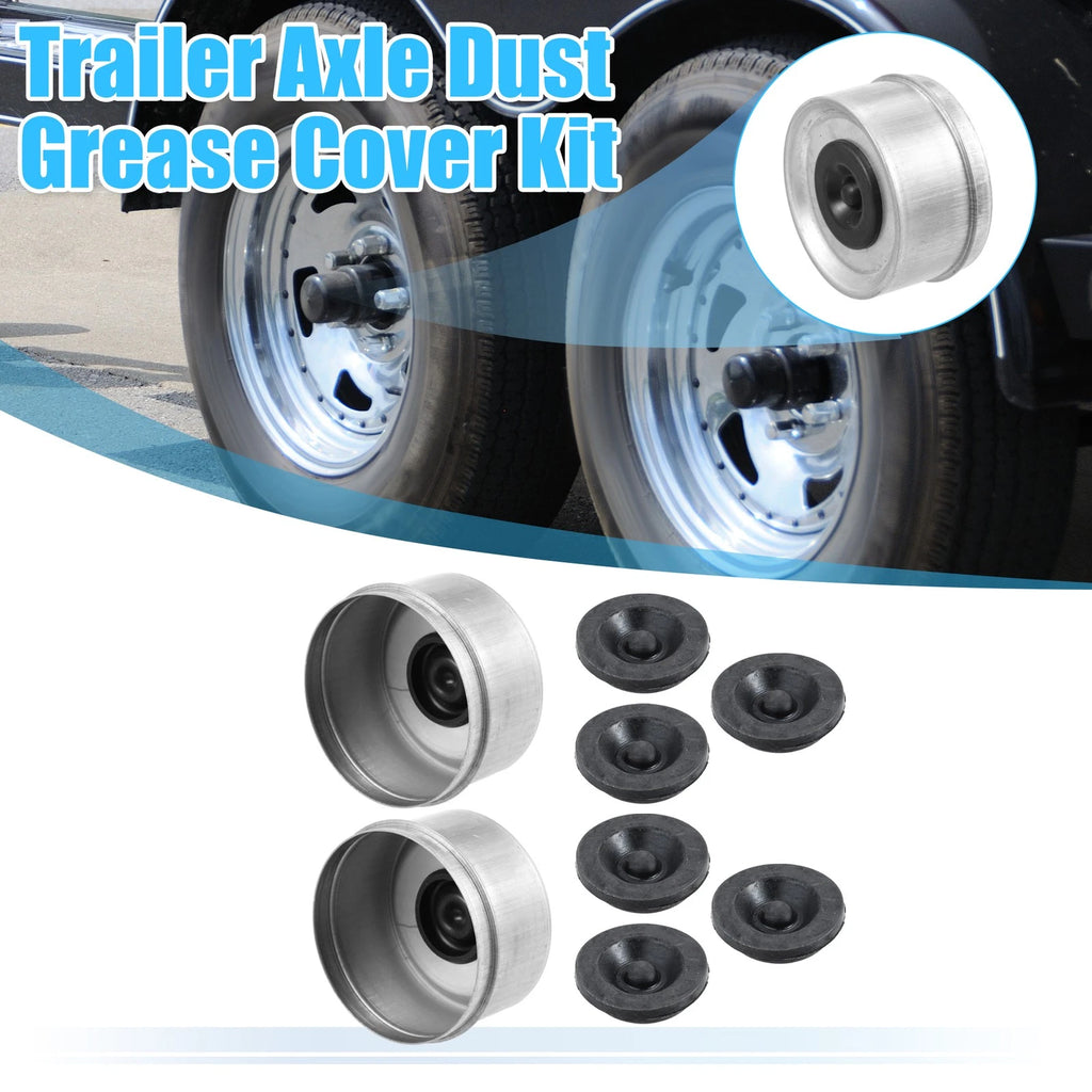 2PCS Trailer Axle Dust Cap Rubber Grease Plug Set for Camper RV (2005–2018)