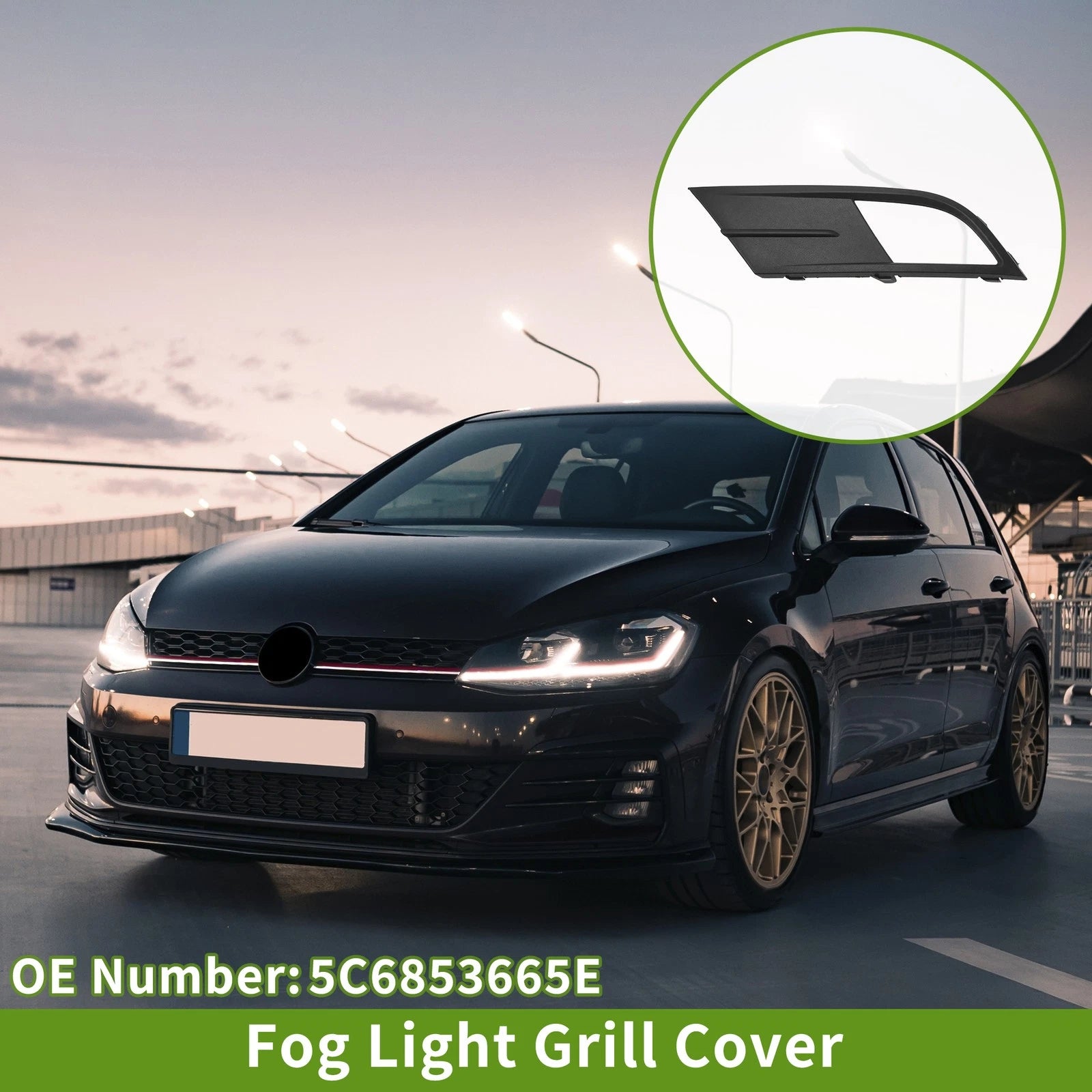Left Front Fog Light Grille Replacement for Volkswagen Jetta (2015–2018)