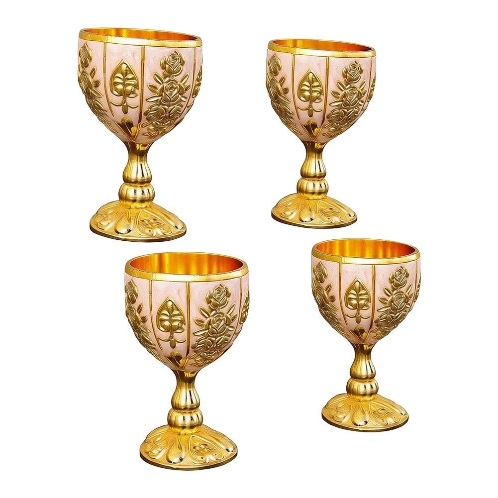 Decorative Metal Wine Cups - 30ml Compact Capacity