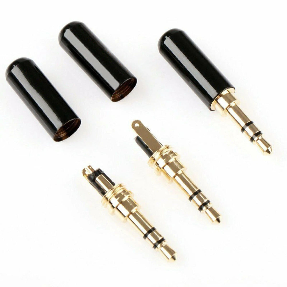 3Pcs 3.5mm Copper Male Stereo Mini Jack Plug Audio Connector