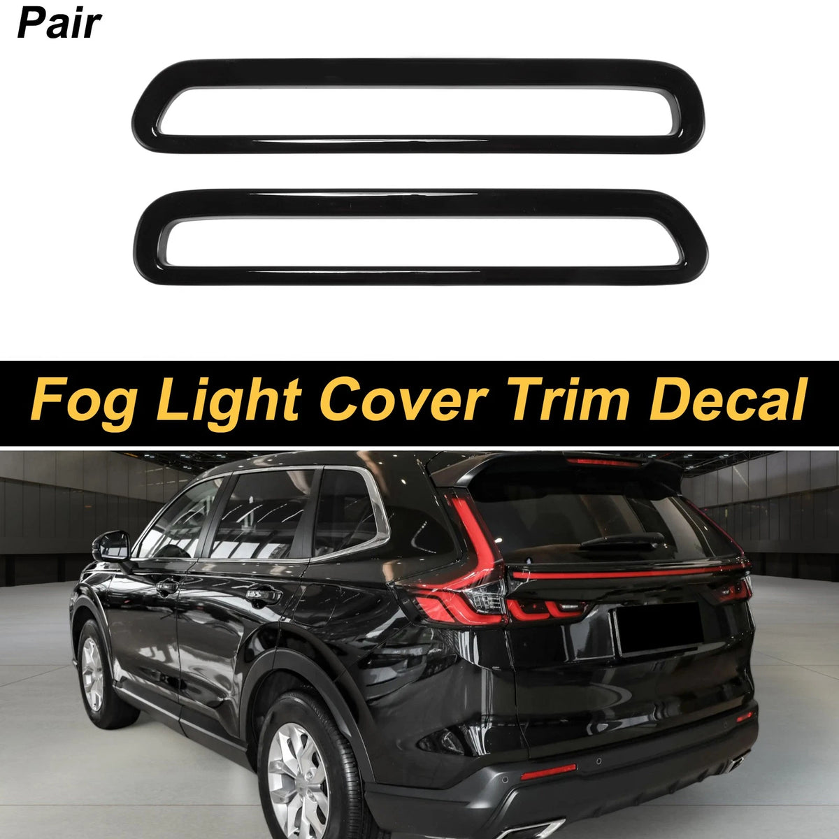 Rear Left Fog Light Cover Trim for Honda CR-V (2023–2024) Glossy Black