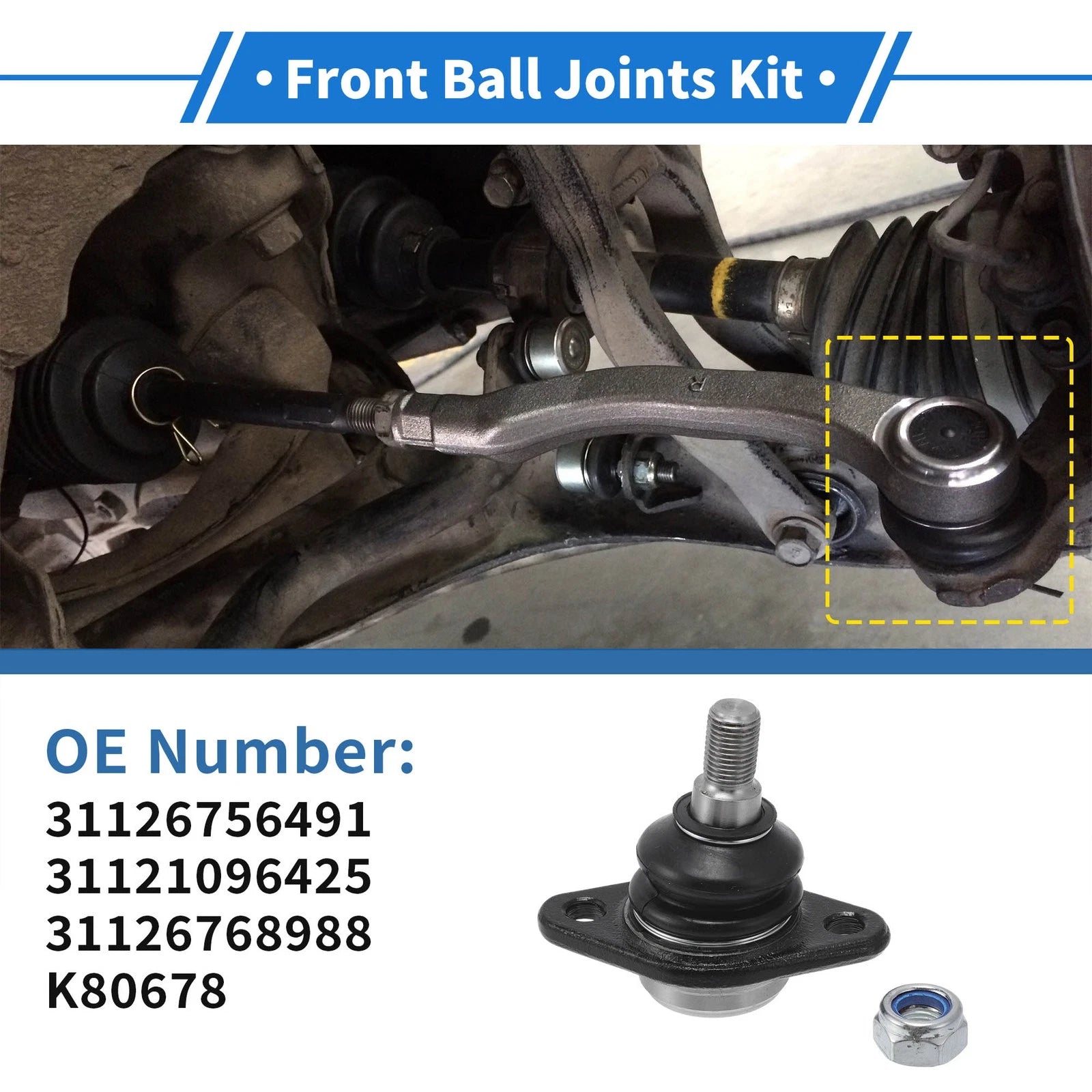 2 Pcs Front Lower Ball Joints Replacement for BMW X5 (2000–2007)