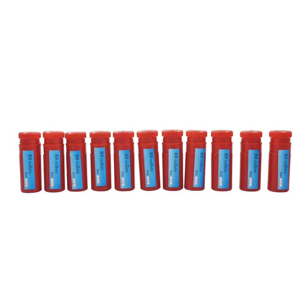 11Pcs R8 Spring Collet Set for CNC Machines (Various Sizes)