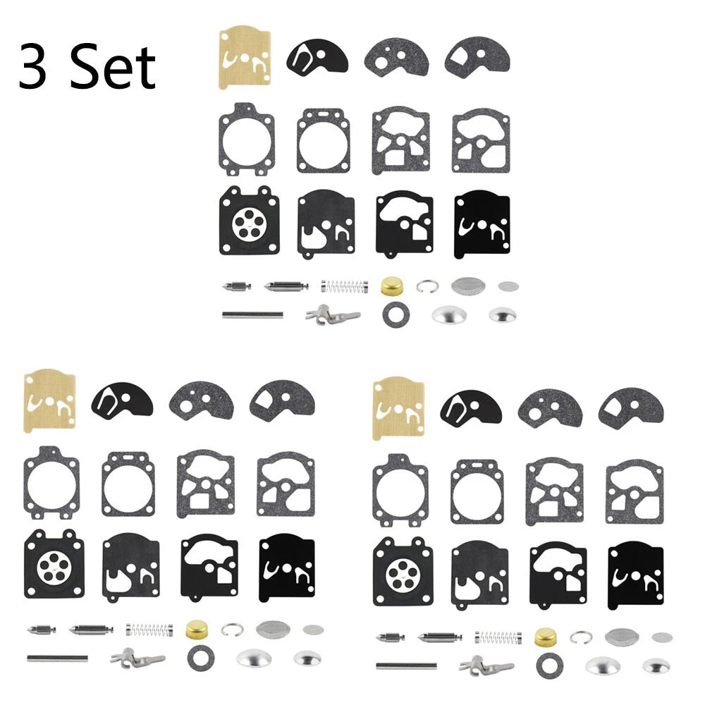 Set of 3 Carburetor Rebuild Kits for Walbro WA WT Series (K10-WAT)