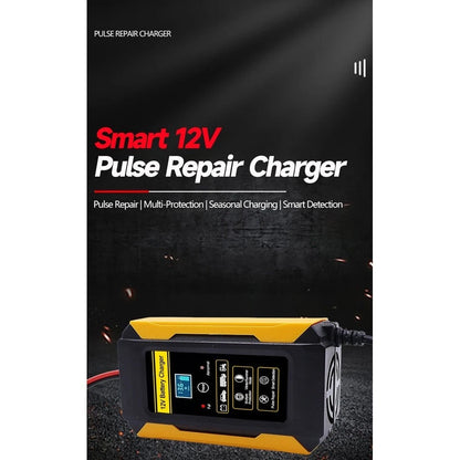 12V 6A Pulse Charger for Car Motorcycle Truck with Digital Display