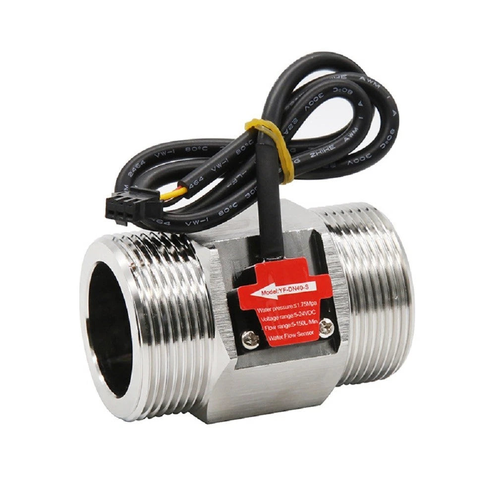 Stainless Steel Liquid Flow Sensor DN40 DN50 Hall Effect 5-150 L/min