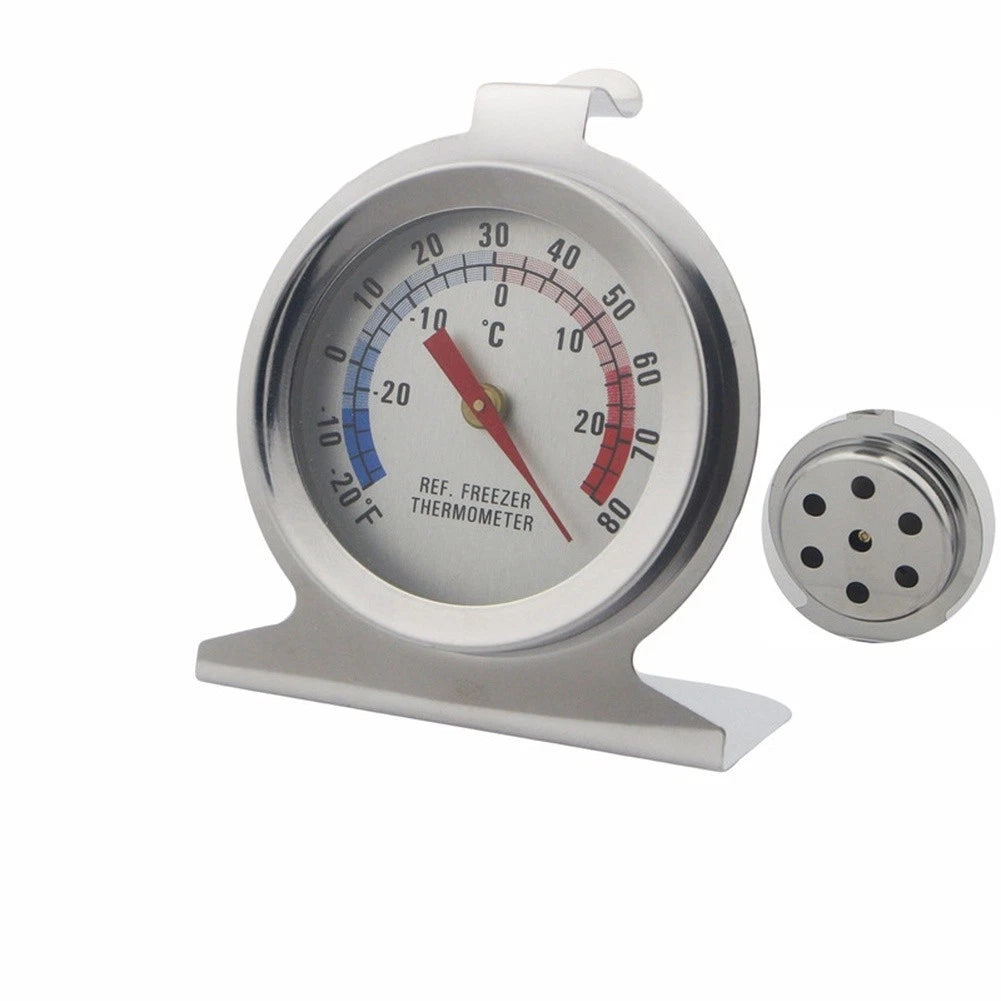 For Kitchen Refrigerator Thermometer Stainless Steel 62mm Diameter Red