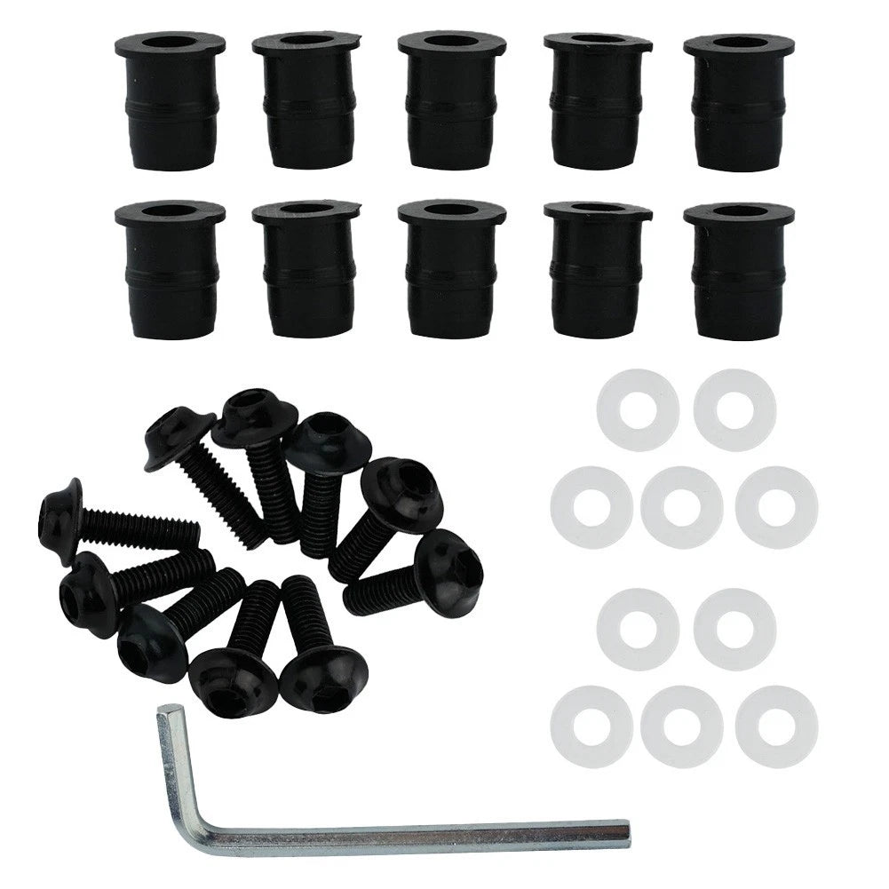 Screw Kit for Windshield Accessory (CNC Bolt, Aluminum + Plastic, Black)
