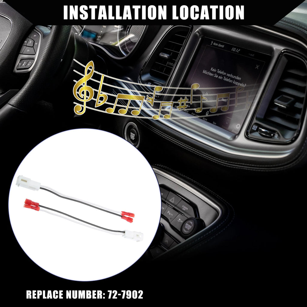 Dash Tweeter Speaker Wiring Harness Set for Dodge Jeep Chrysler (2 Pack)