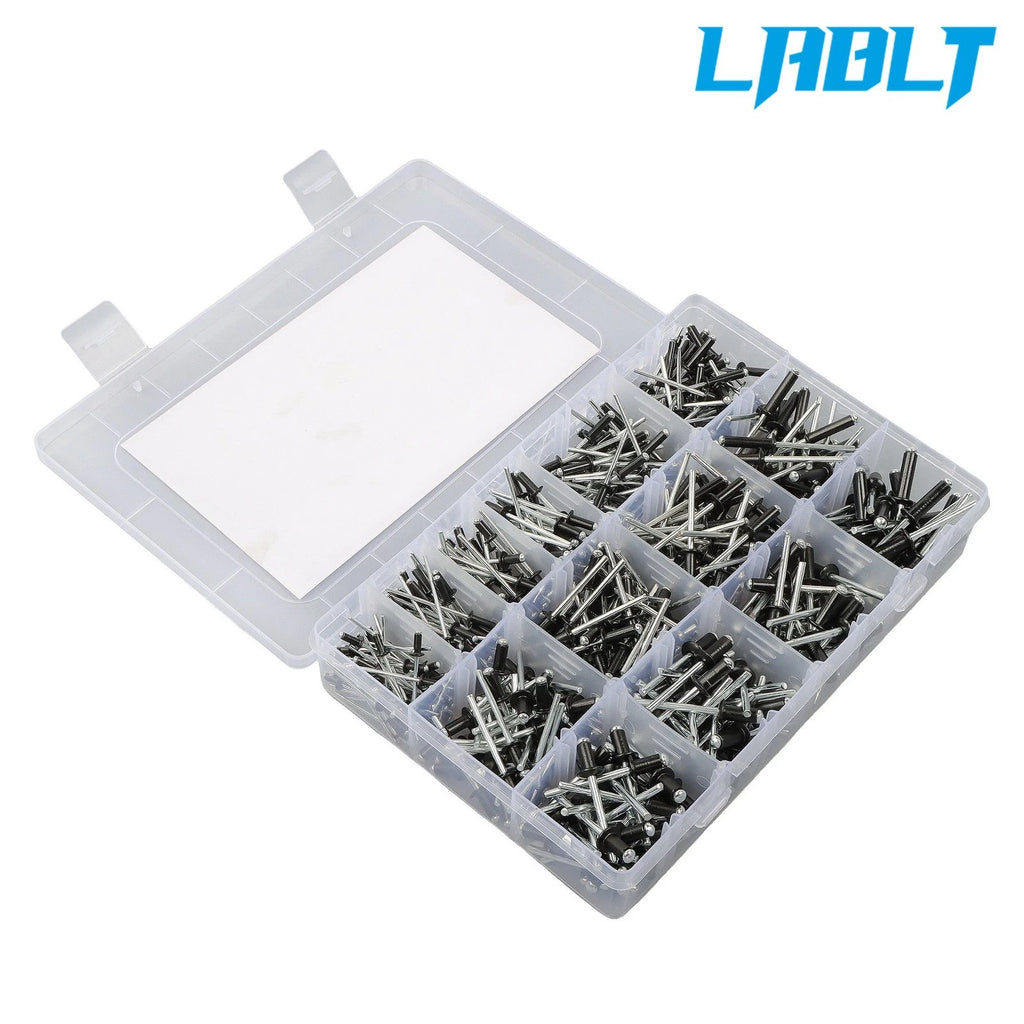 500 Pcs Pop Rivets Assortment Kit 3/32" 1/8" 5/32" 3/16"