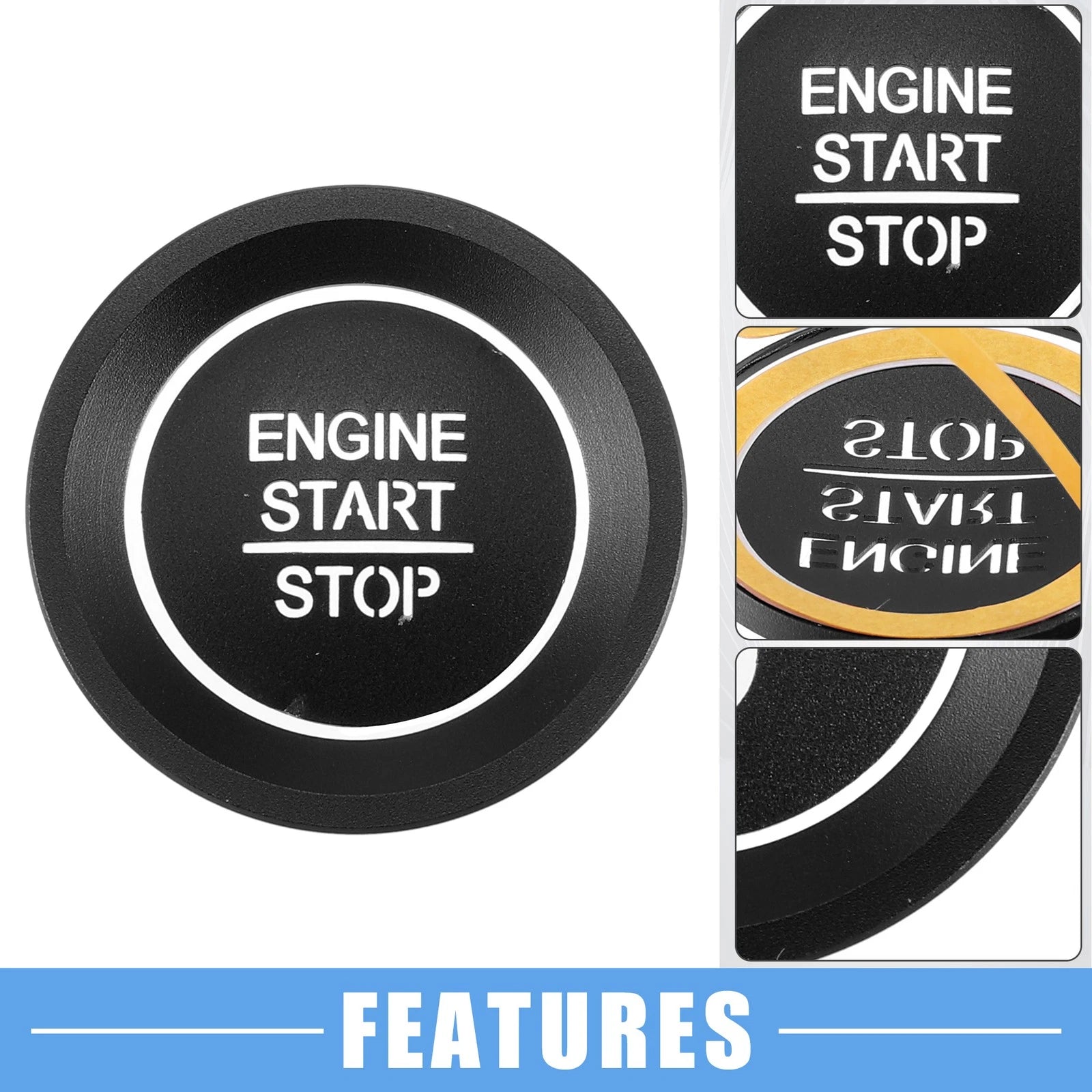 Engine Start Stop Button Trim Decal for Honda Accord (2018–2022) Black
