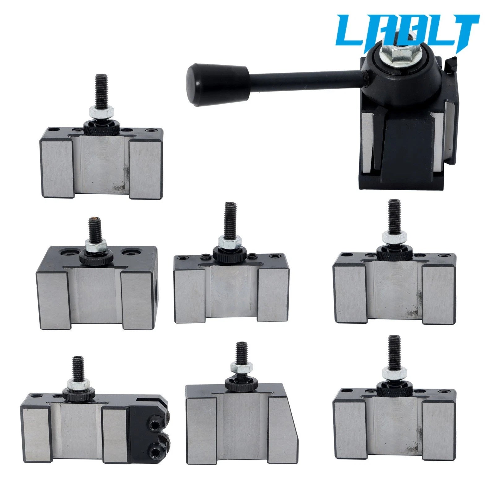 8Pcs Wedge Type Tool Post Set for Mini Lathe up to 8" (LABLT 250-000)
