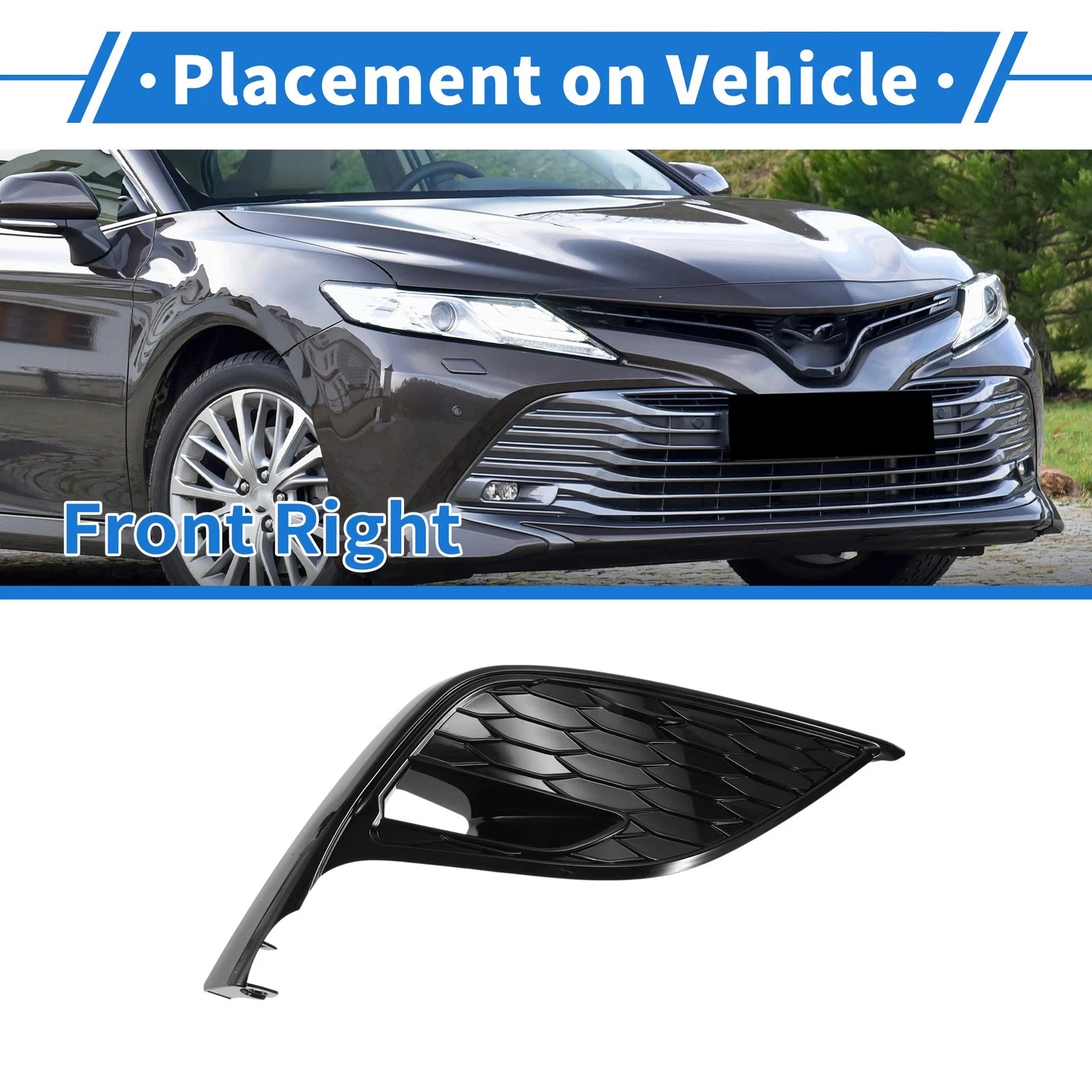 Front Right Fog Light Grill Replacement for Toyota Camry (2021–2023)