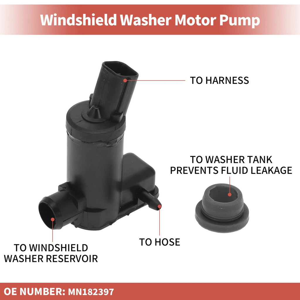 Windshield Washer Pump w/ Grommet for Mitsubishi (No.MN182397)