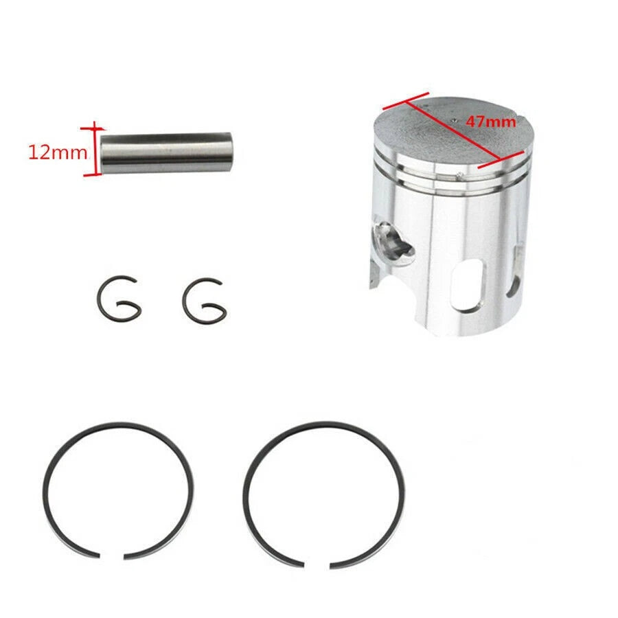 47mm Piston Ring 12mm Pin Set Kit Assy for JOG 2-stroke 70cc 80cc Moped &Scooter