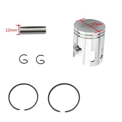 47mm Piston Ring 12mm Pin Set Kit Assy for JOG 2-stroke 70cc 80cc Moped &Scooter