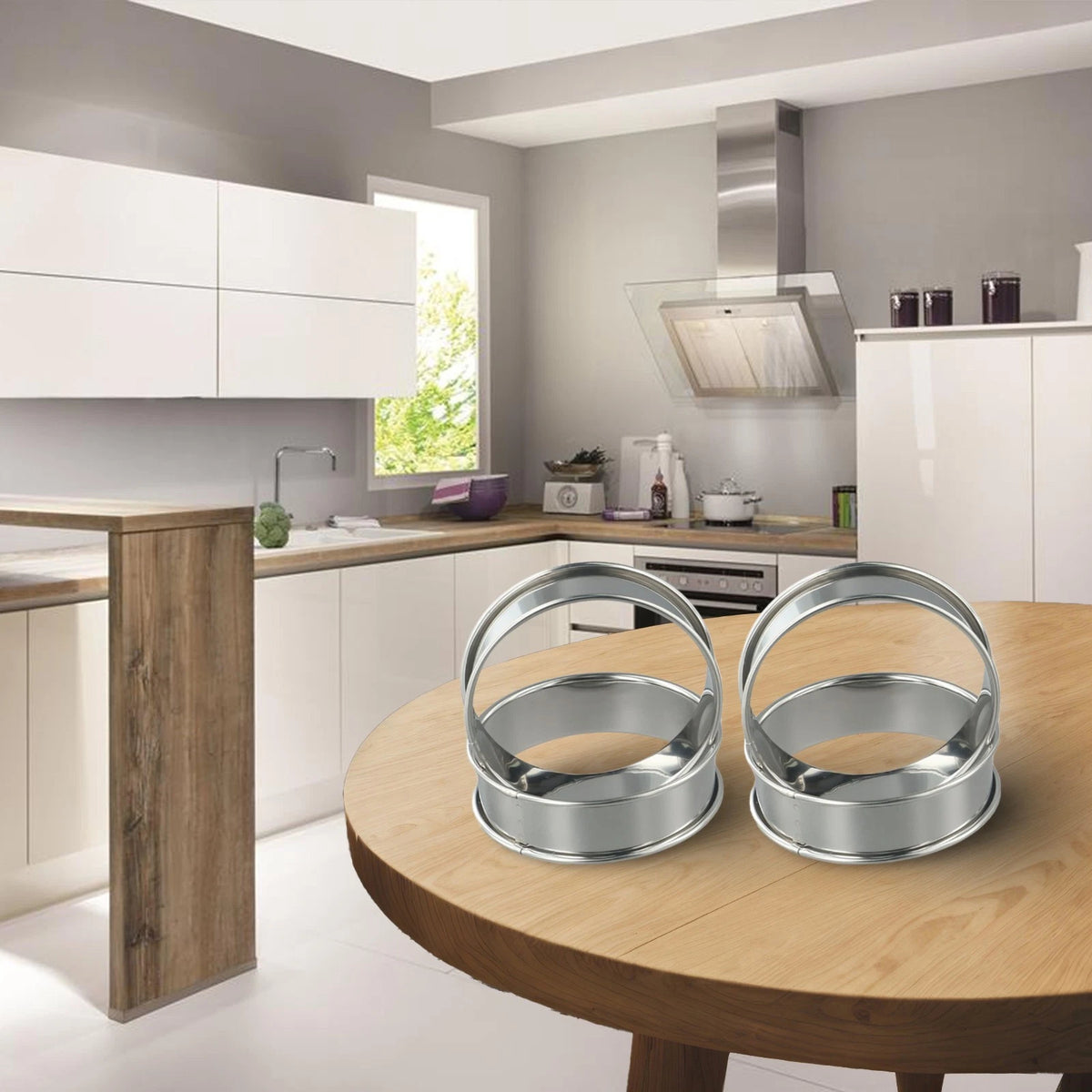 Set of 4 Muffin Rings for DIY Baking (8.5cm Outer Diameter)