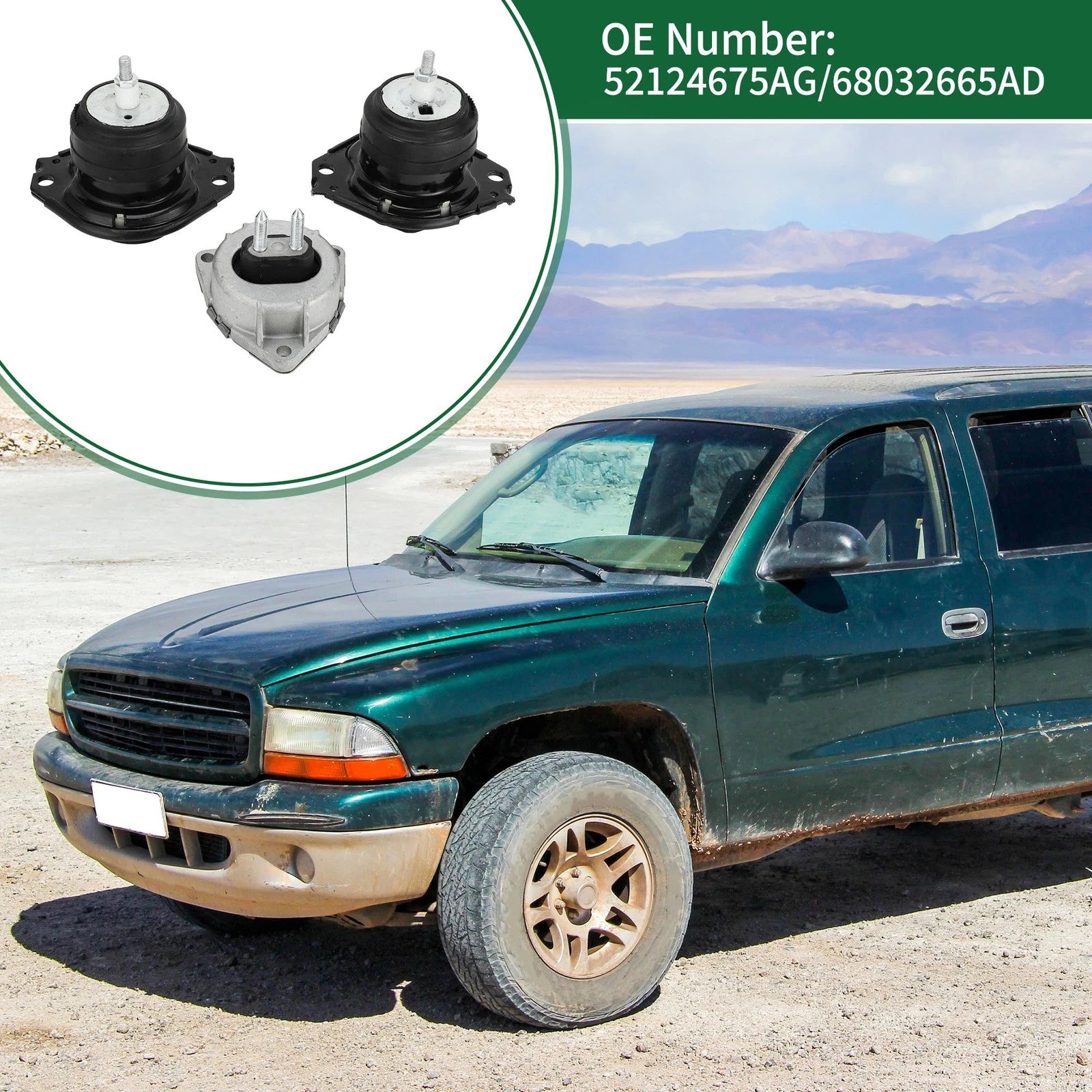 Engine Motor Trans Mount Set Replacement for Dodge Durango 3.6L (2011–2019)