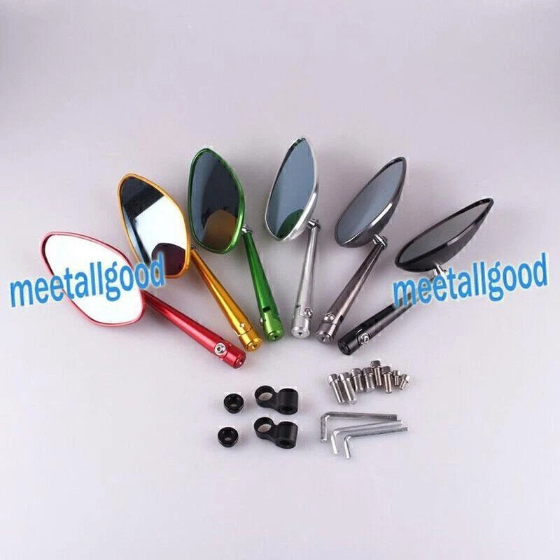 Set of 2 Leaf Style Rear View Side Mirrors for Motorcycle