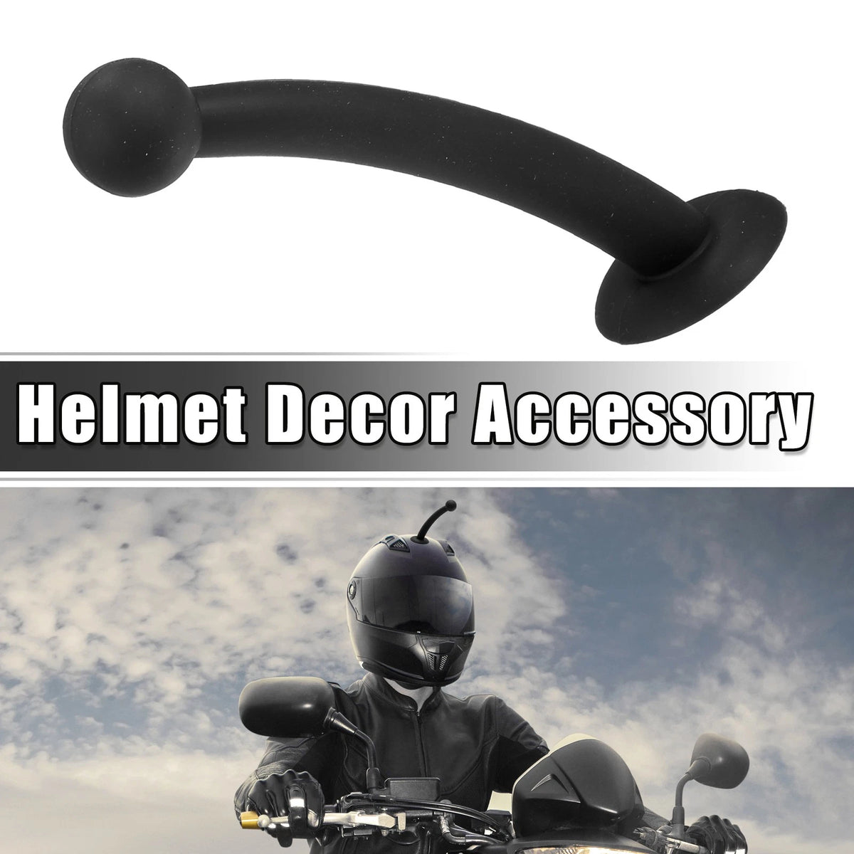 Roof Antenna Ornament Universal Replacement for Car Motorcycle Helmet (Black)