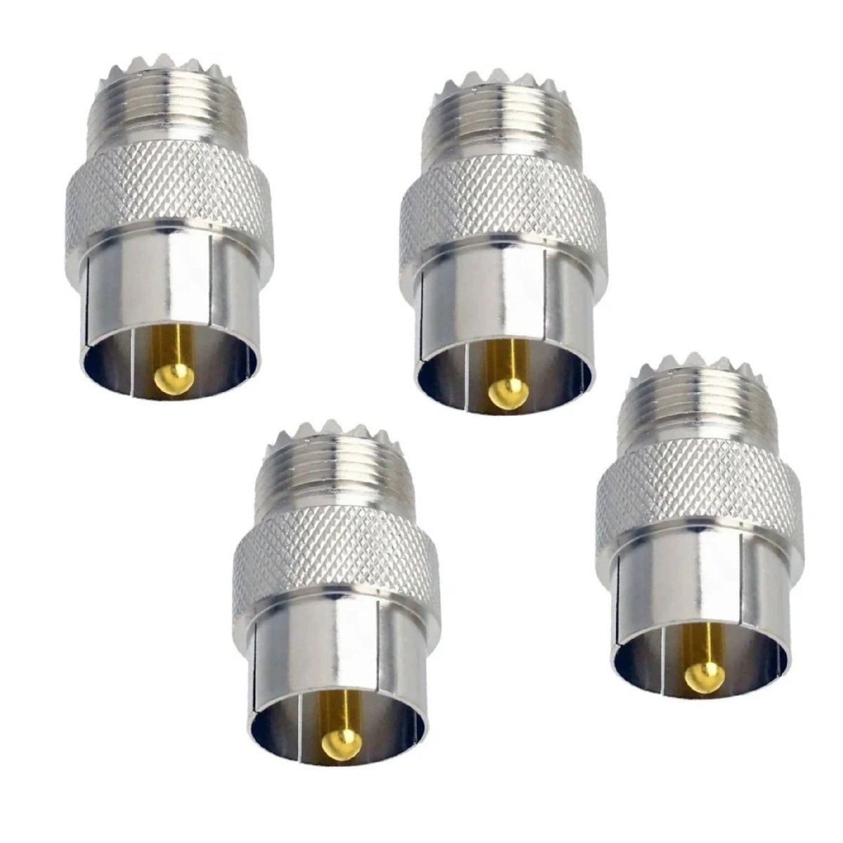 4x UHF PL259 to SO239 Quick Slide On Adapter for Antenna Coaxial Cable (N/A)