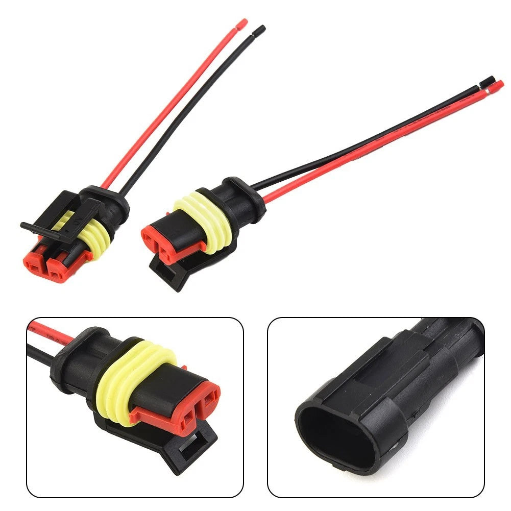 Set of 10 Waterproof 2Pin 12V Electrical Wire Connectors