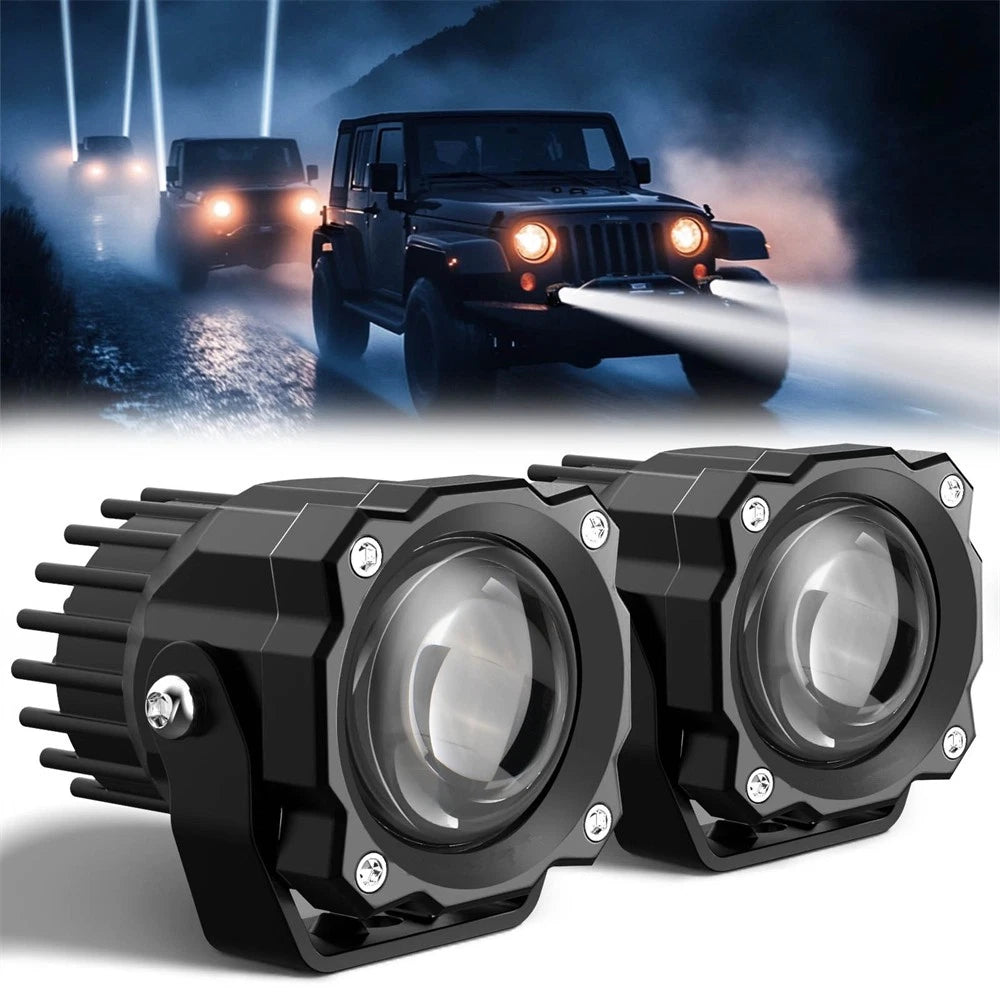 2Pcs 72W Offroad Driving Fog Lamp for Motorcycle SUV