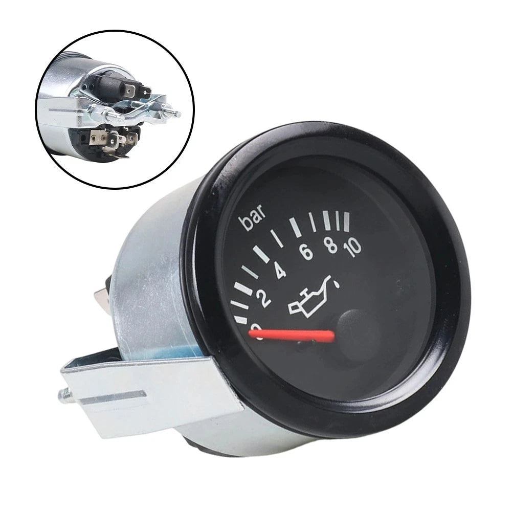 Boat Engine Oil Pressure Gauge 52mm 0-10 Bar Analog 12V