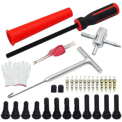 Valve Stem Tool Kit for Universal Use (T-Hook, Steel, Nylon Tubes)