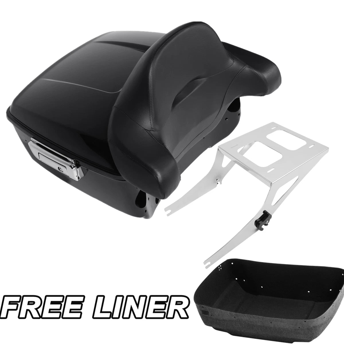 Trunk Backrest Pad Mount Rack for Harley Fat Boy FLSTF (2008–2016)