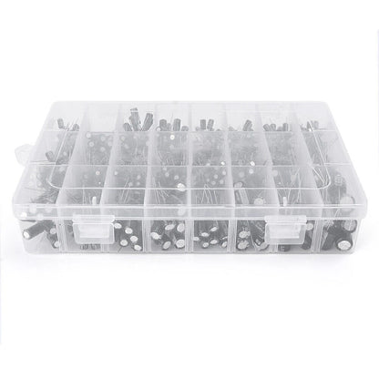 500Pcs 24Value Electrolytic Capacitor Assortment Element Pack Box Set 0.1-1000UF
