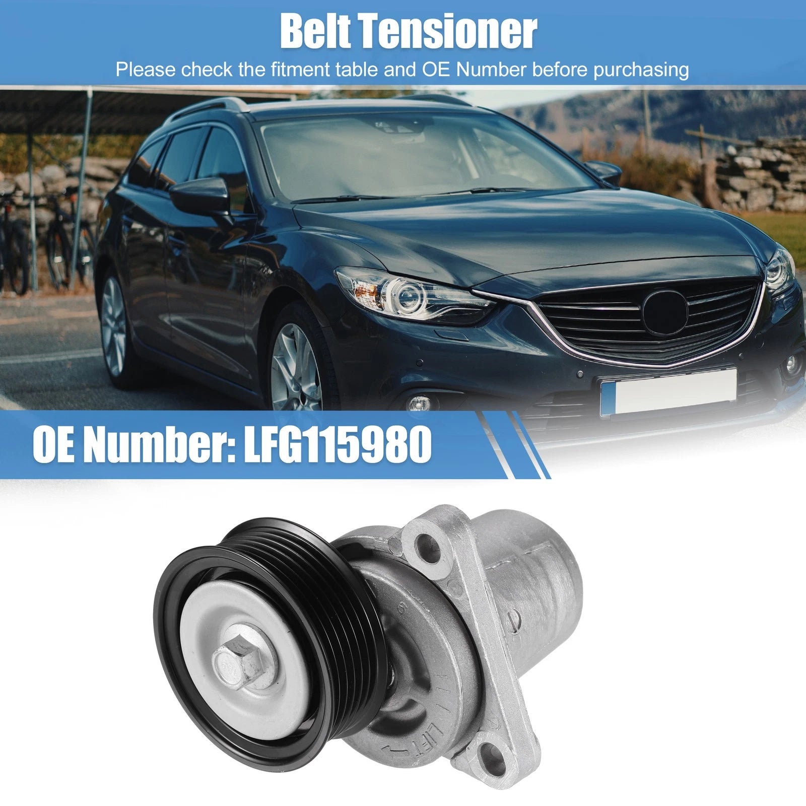 Serpentine Belt Tensioner for Mazda 3 2.3L 2.5L (2010–2013)
