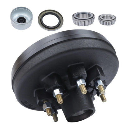 2X 12" HD Trailer Brake Hub Drum Kit 8 on 6.5" for 7K-8K Axle 9/16" Studs