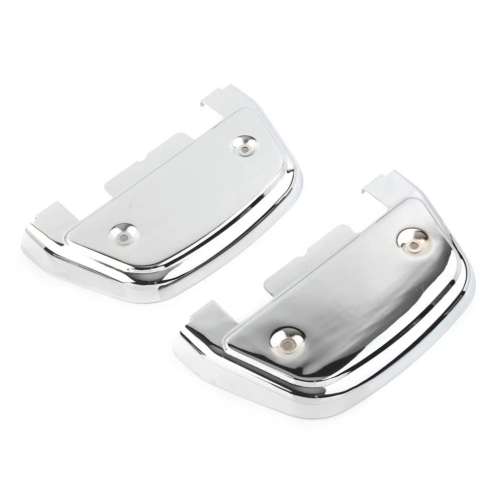 Pair Chrome Passenger Footboard Floorboard Covers For Harley Touring Road Glide