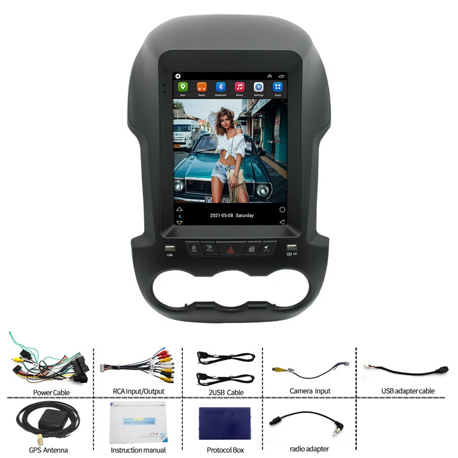 9.7" Vertical Android 10.1 Stereo Radio Head Unit for Ford Ranger (2011–2015)