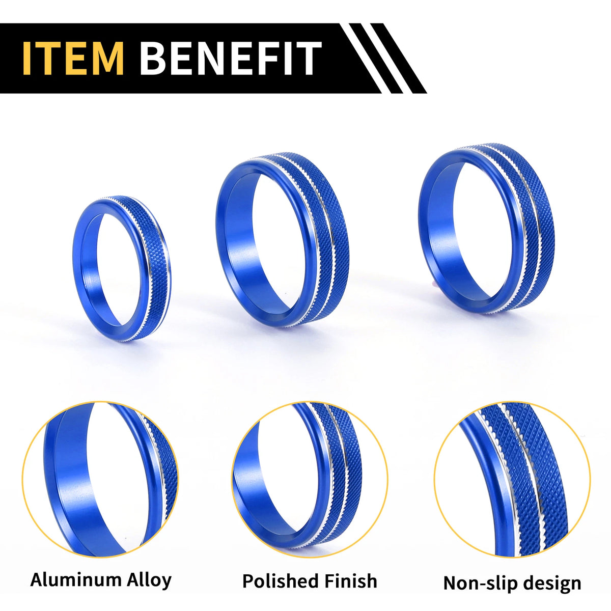 Air Conditioner Switch Knob Cover Ring for Ford F-150 (2015–2021) Blue