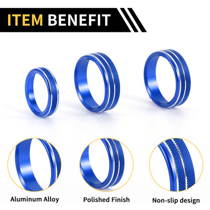 Air Conditioner Switch Knob Cover Ring for Ford F-150 (2015–2021) Blue