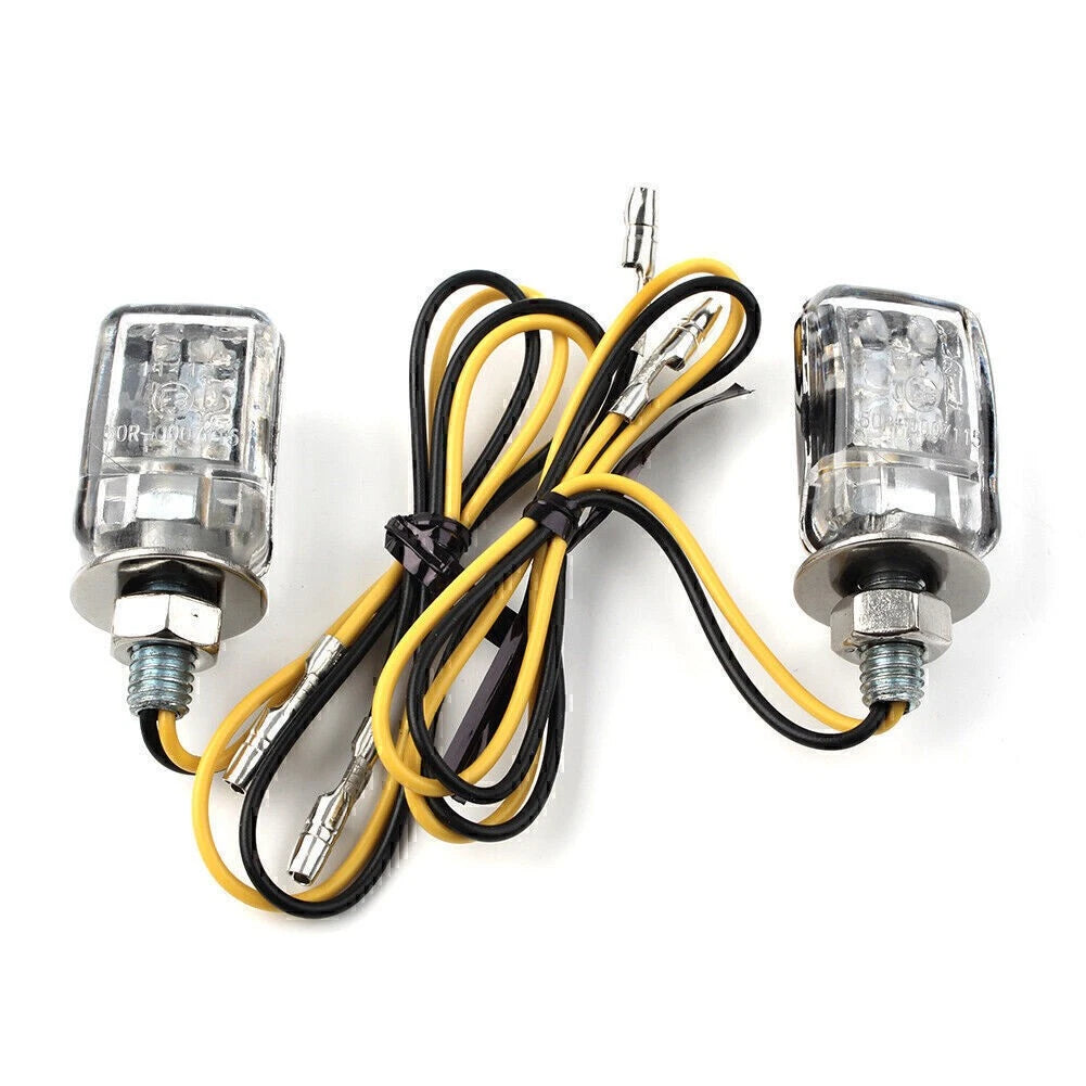 Chrome Universal LED Motorcycle Turn Signal Indicator Light Warning Blinker Lamp