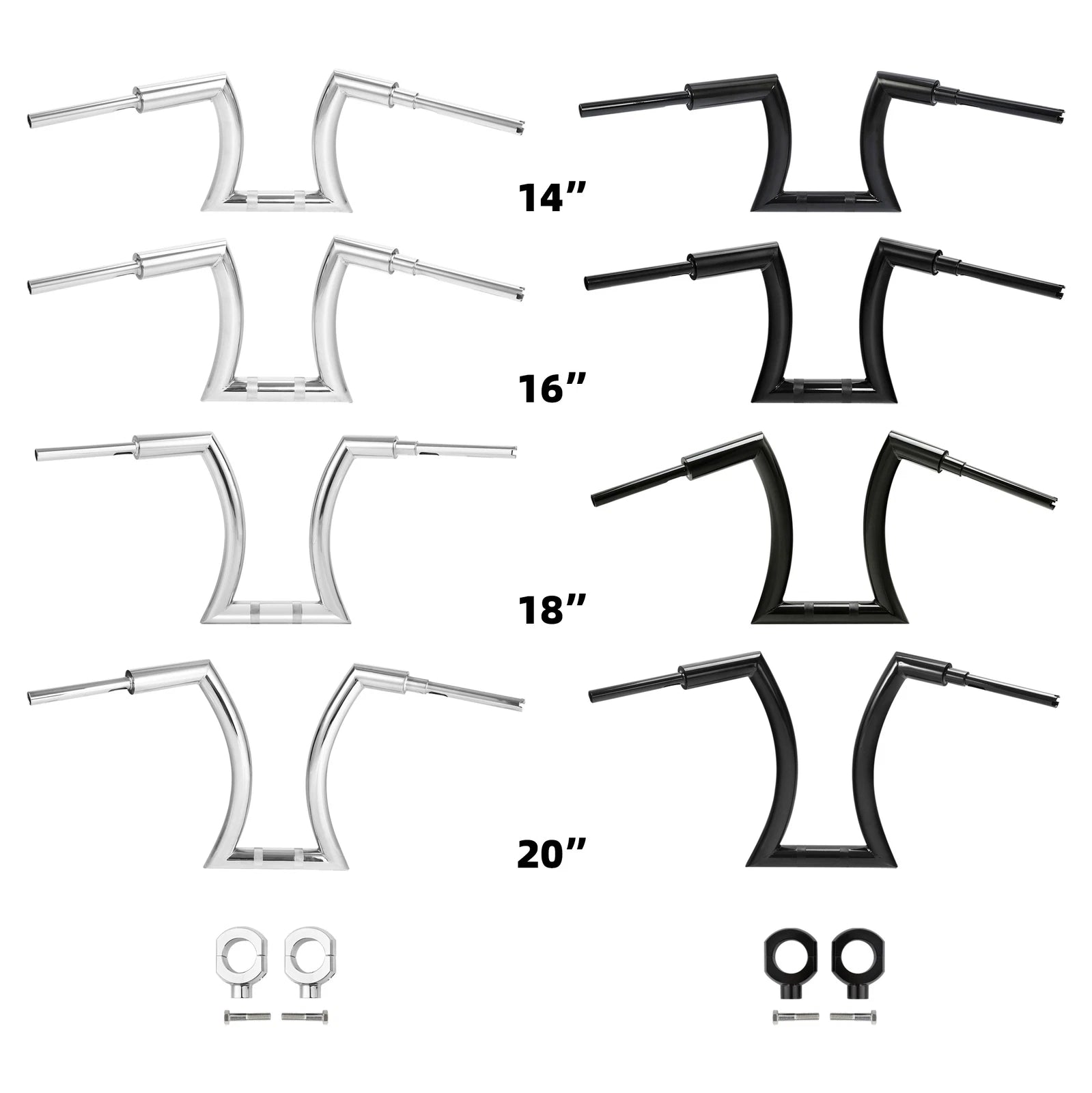 2" Rise Handlebar Risers for Harley Sportster Softail (14"-20")