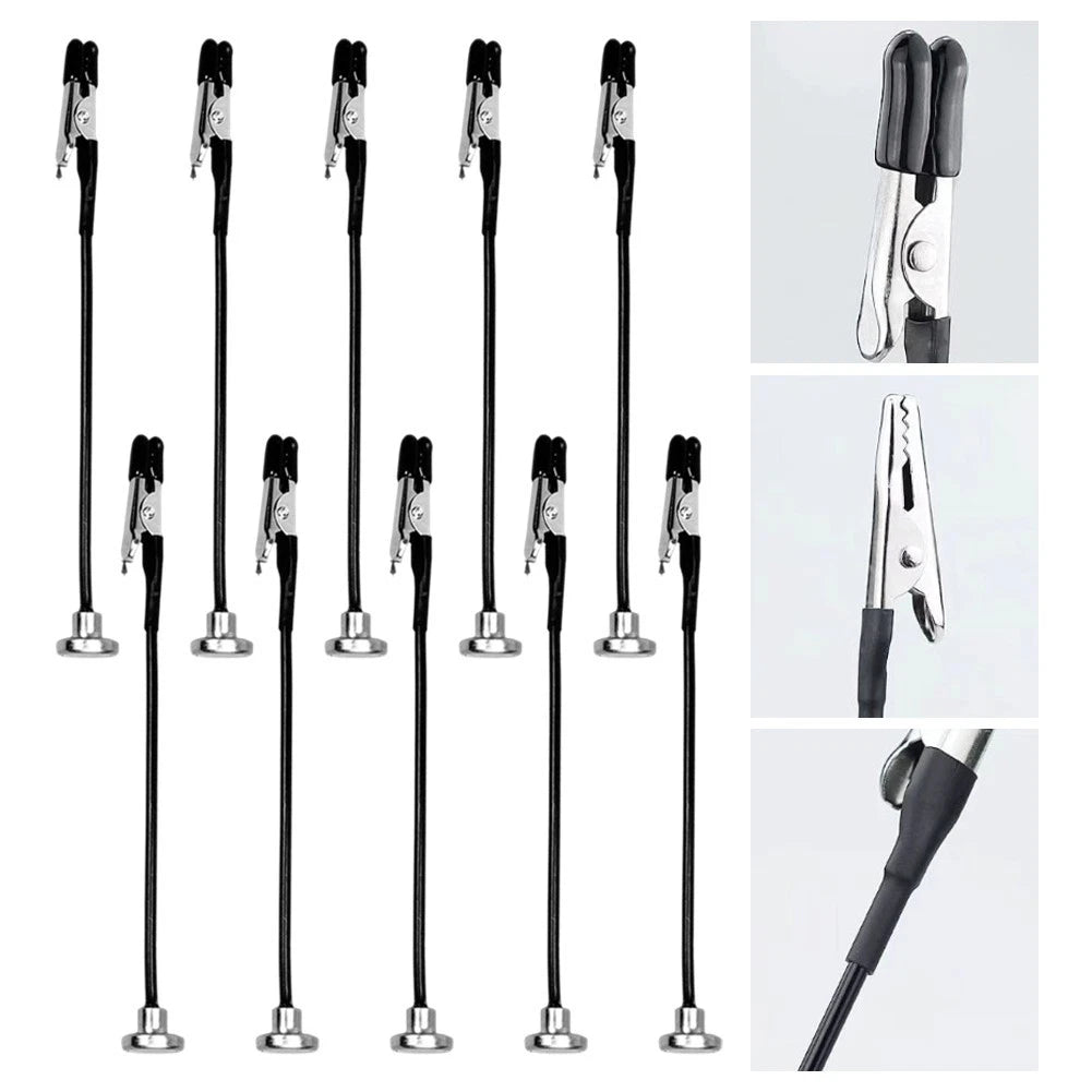 10 Third Hand Soldering Aids with Flexible Gooseneck and Magnetic Base
