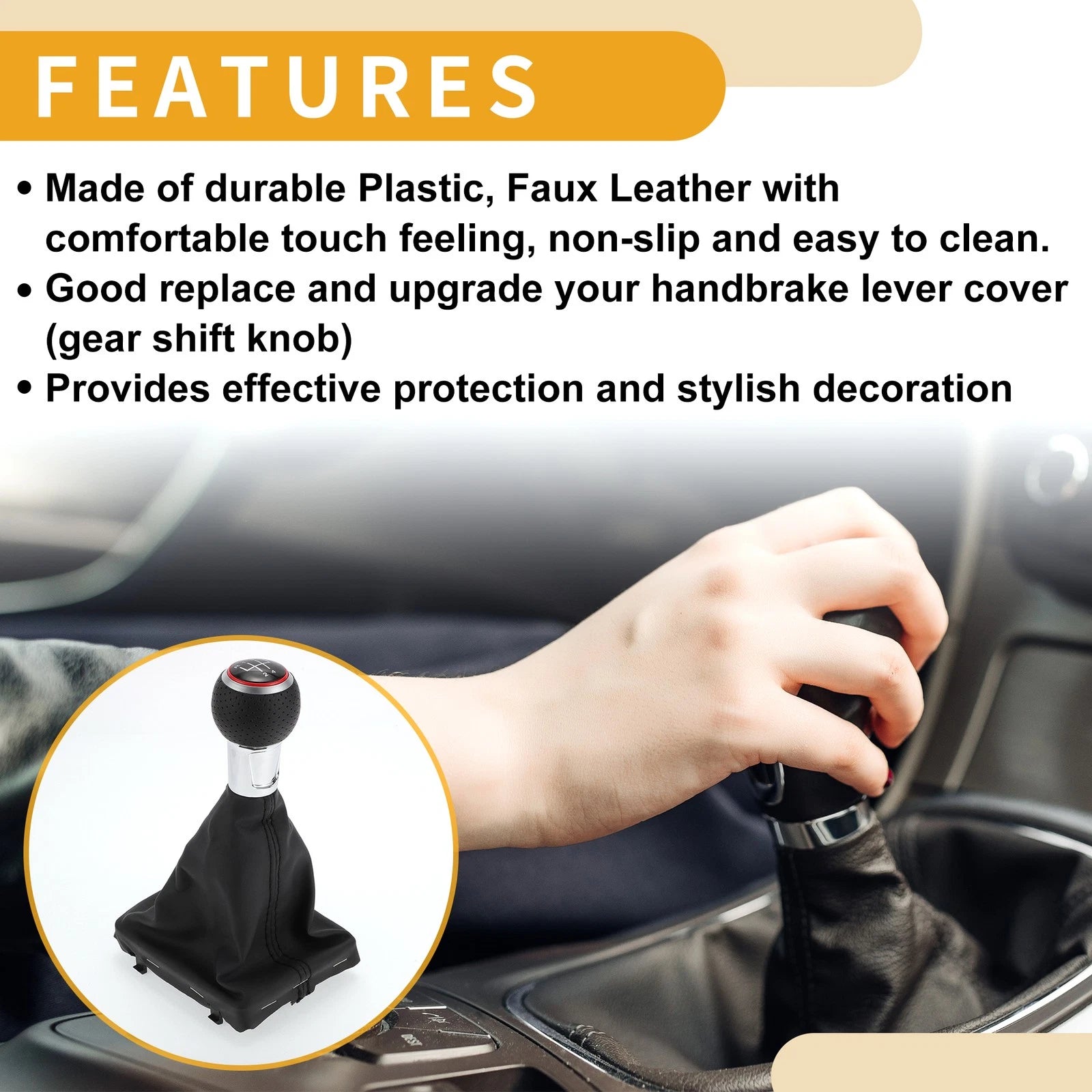 Gear Shift Knob with Boot Dust Cover Replacement for Audi A3 (2008–2013)