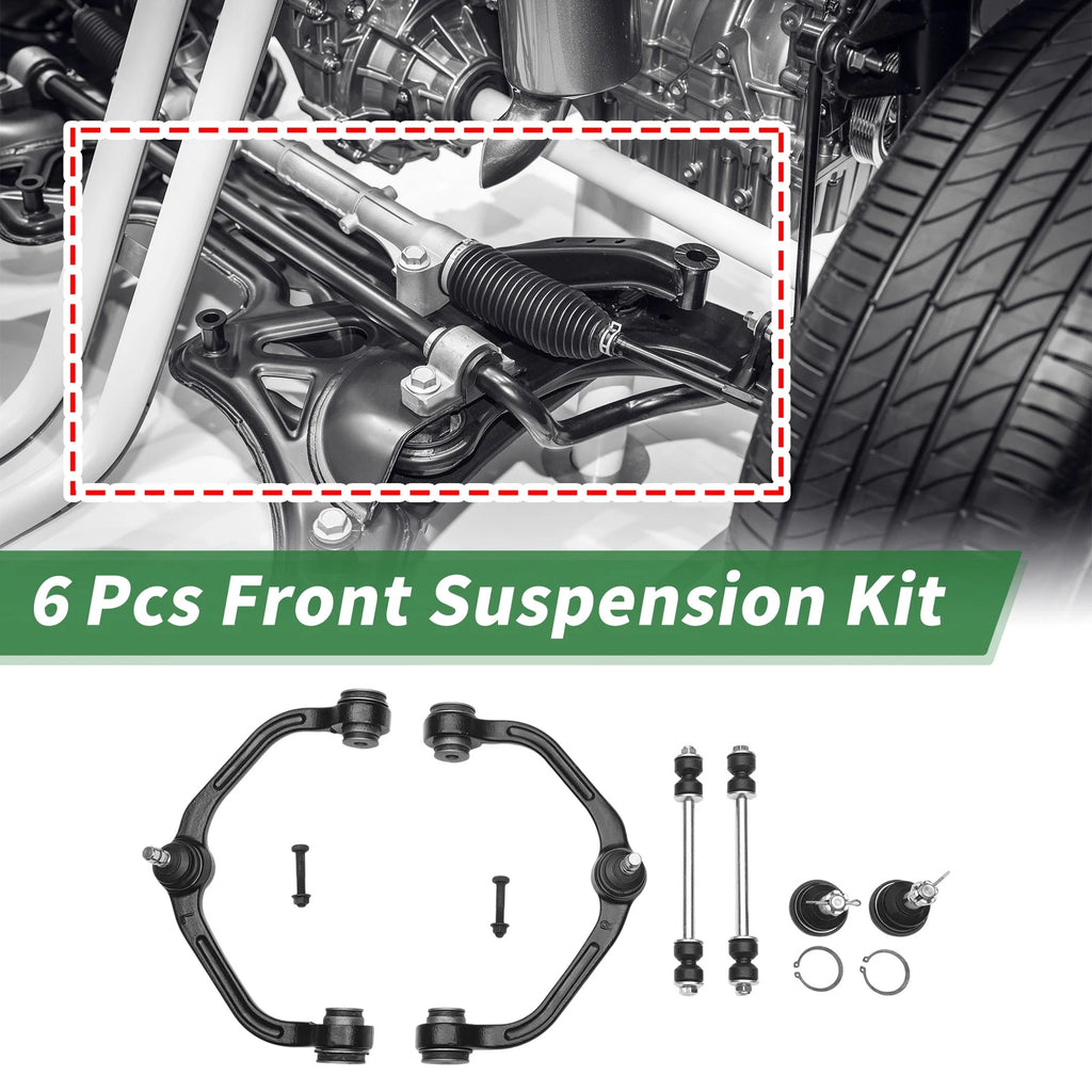 6 Pcs Front Upper Control Arms Replacement for Ford Ranger (1998–2011) 2WD