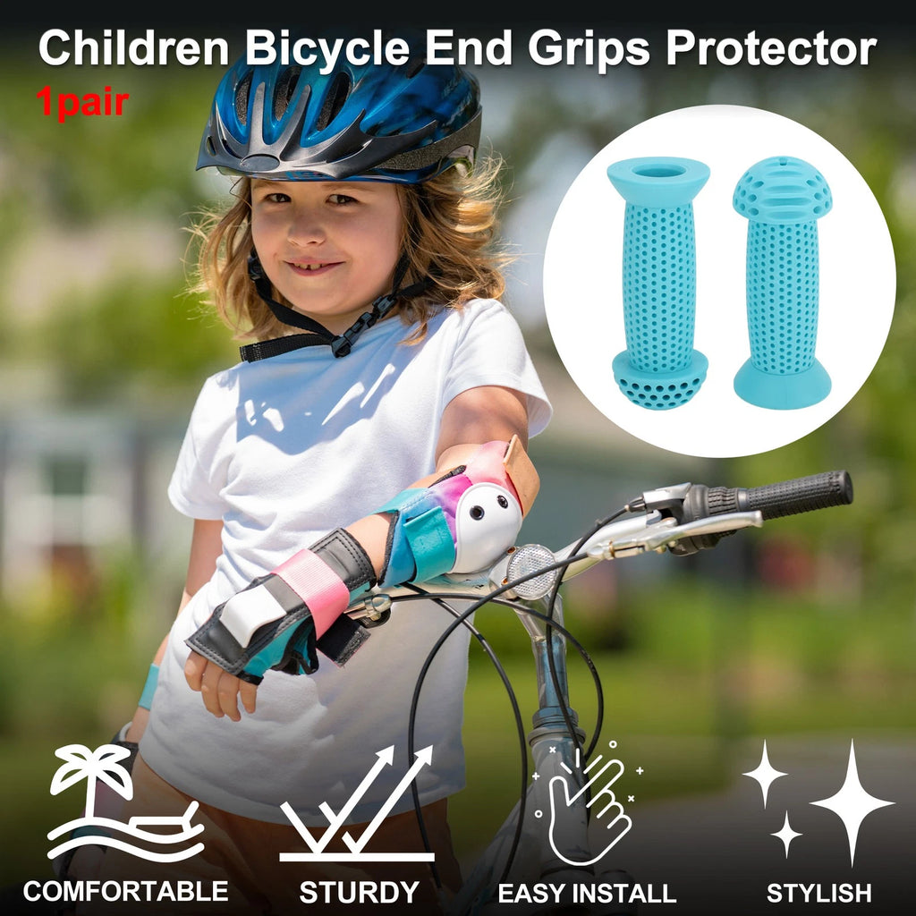 Handlebar Grip Cover 100mm Soft End Protector for MTB Bike (Blue) Pair