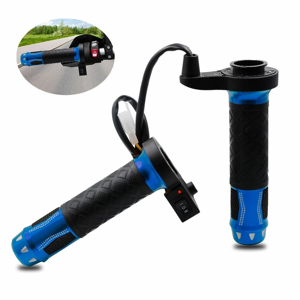 12V Heated Handlebar Grips for Motorcycle (Universal, 22mm, Blue)