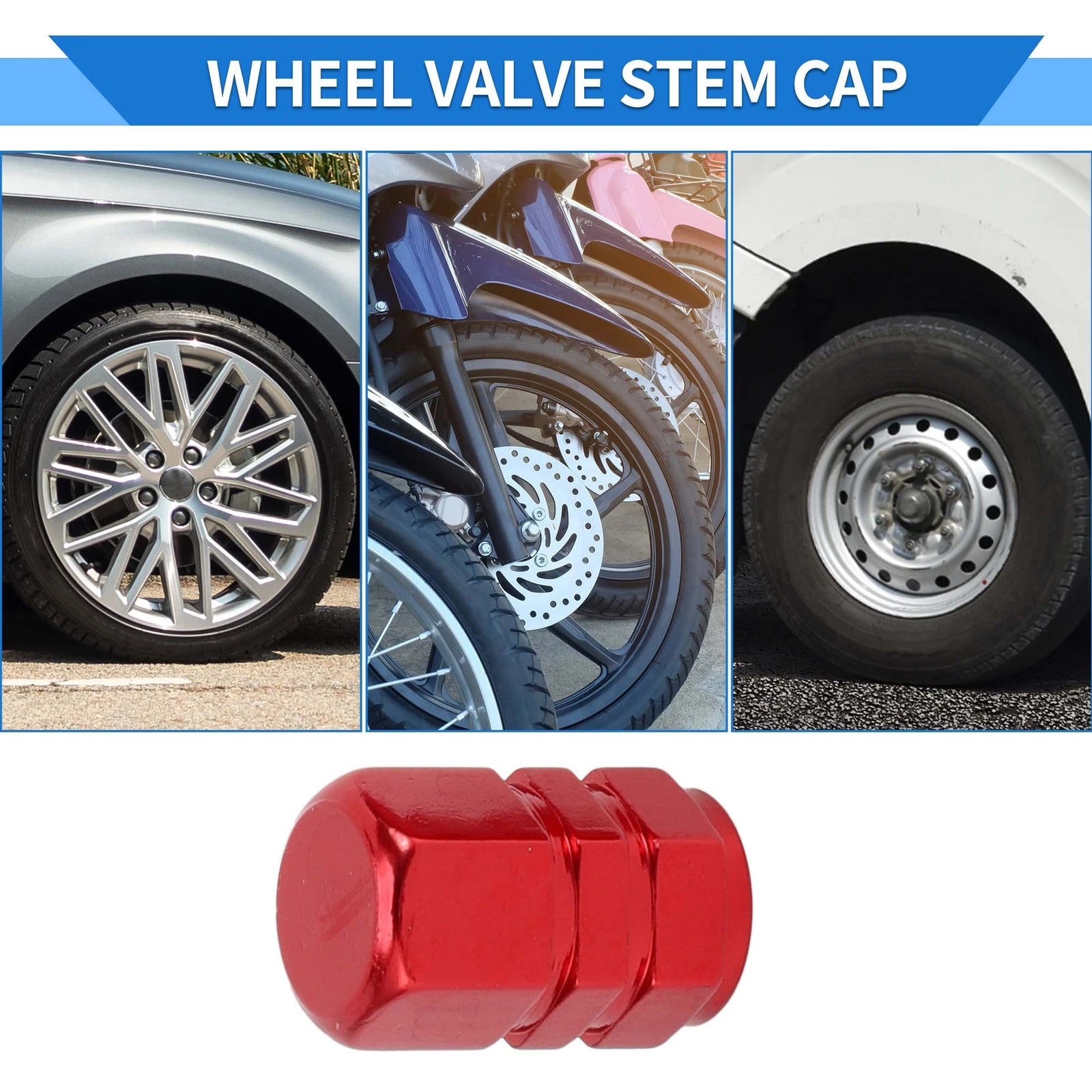 Tire Valve Stem Caps Replacement for Car SUV RV Wheel (10x17mm) 8 Pack
