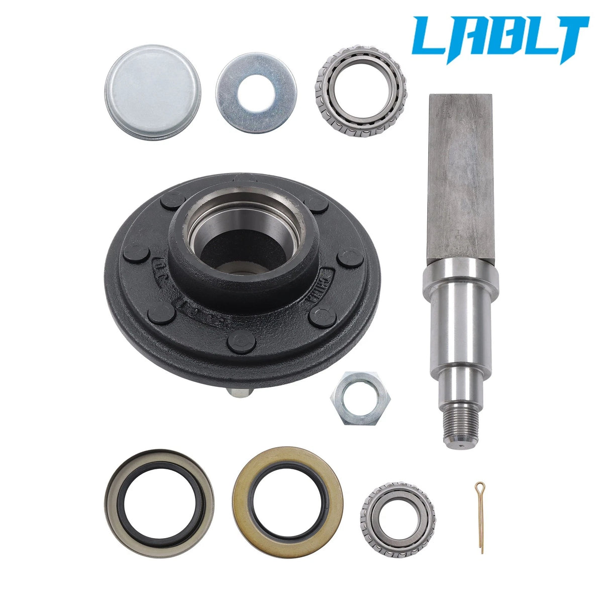 Square #42 Spindle & 8 on 6.5" Bolt Trailer Hub Kit for 5000 lbs
