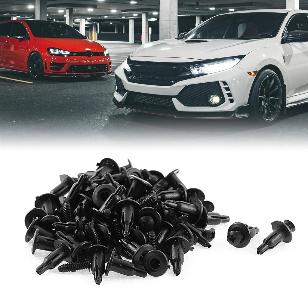 50 Pcs 11mm x 5mm Black Plastic Rivet Clips for Bumper Trim Panel