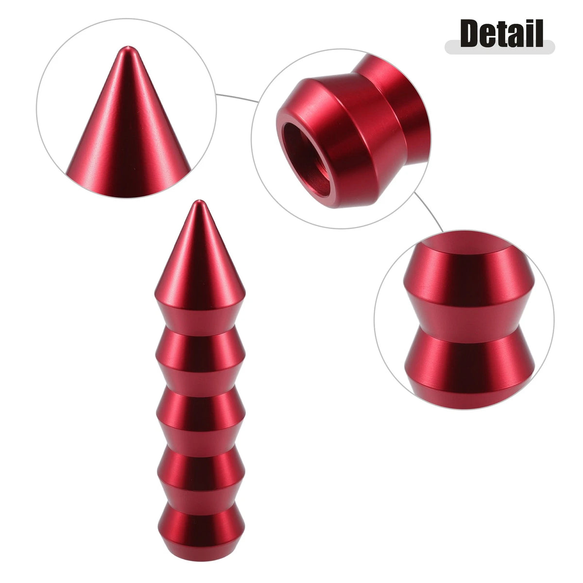Set of 1 Auto Universal Automatic Gear Shifter Knob with 3 Adapters Red