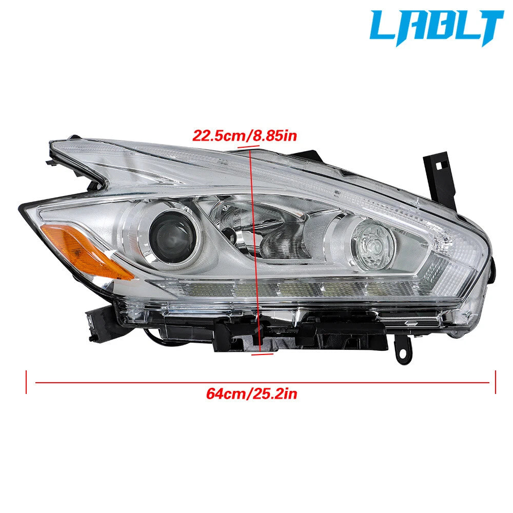 Passenger Side RH Headlight Halogen LED DRL Chrome for Nissan Murano (2017)
